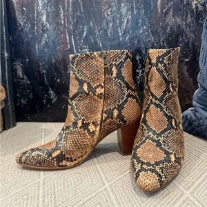 Madewell Brown Snakeskin Ankle Booties